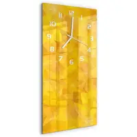 Tulup Wanduhr aus Glas – 30x60 cm - Glasbild - Glasuhr - Gehärtetes Glas -Abstraktion Dreiecke