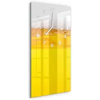 Tulup Wanduhr aus Glas – 30x60 cm - Glasbild - Glasuhr - Gehärtetes Glas -Bier