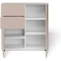 Form1 Container mit 2 Türen und Schubladen Connect MDF rose matt lackiert rosa H 102 cm 100x102x48