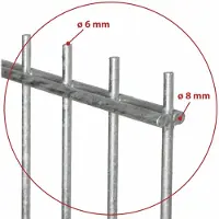 Floraworld Doppelstabmatten-Zaun Premium 251 x 63 cm feuerverzinkt 8/6/8