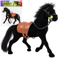 Lean Toys Schwarzer Bauernhof Samtpferd figurine