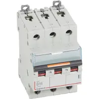 Legrand 409729 DX3 Leitungsschutzschalter B-Charakteristik, 16A, 3-polig, 25kA, 400VAC, 3TE