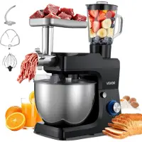 Vevor multifunktionale Küchenmaschine elektrisch 1500 W mit Edelstahlschüssel (7,8 L) &amp; Mixbecher (1,5 L)