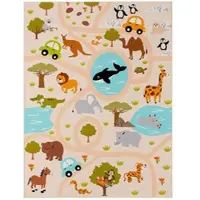 TT Home Kinderzimmerteppich Teppich Junge Mädchen Kinderteppich Baby Rutschfest Strasse