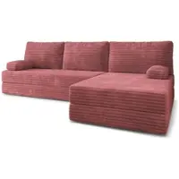 Masseno Ecksofa ANKO mit Schlaffunktion, Modulares Schlafsofa aus Schaumstoff, Klappbares Bodensofa - Rosa, TILIA 62