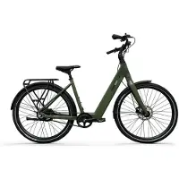 Tomos EB 03 - E-Bike - 28 Zoll - 250W Motor - 70 km Reichweite - 2-Gang Automatik - Hydraulische Scheibenbremsen - 360Wh Akku - Tiefeinsteiger - Olivgrün Matt