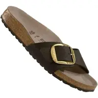 Birkenstock für Damen. 1032965 Sandalen Madrid Big Buckle (Schmale Passform) schwarz (36), Wohnung, Keine, Lässig