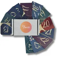 Sonstige Verlage Adventskalender für Zwei mit 24 Fragen & Herausforderungen im Visitenkarten-Format