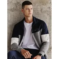 Tommy Life Herren Farbblockiertes Zip-Sweatshirt und Jogginghosen-Set