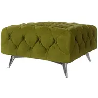 S-Style Möbel HOCKER Chesterfield Laura Olive Samt