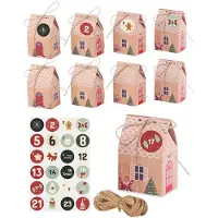 Famanu Set von 40 Adventskalenderboxen mit Zahlstickern - Ideal für Weihnachtsdekoration und Geschenke
