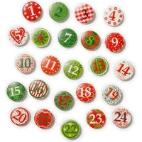 Inge-glas Adventskalender Zahlen 24 Stk 3cm Holz
