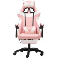 StarTech.com Gamingstuhl - Bürostuhl - Ergonomisch - Höhenverstellbar - Kunstleder - Kopf- & Lendenstütze - Drehbar 360° - Armlehnen & Rollen - Rosa