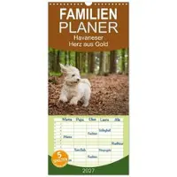 Sonstige Verlage Familienplaner 2027 - Havaneser - Herz aus Gold mit 5 Spalten (Wandkalender, 21 x 45 cm) CALVENDO