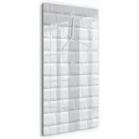 Tulup Wanduhr aus Glas – 30x60 cm - Glasbild - Glasuhr - Gehärtetes Glas -Keramikwand