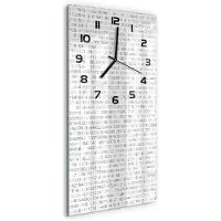 Tulup Wanduhr aus Glas – 30x60 cm - Glasbild - Glasuhr - Gehärtetes Glas -Binärcode