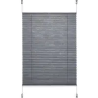 Liedeco Plissee "Klemmfix-Plissee "Easy" – Hochwertiger Vliesstoff", schwarz (grau), B:60cm H:210cm, Plissees, Plissee, Tageslichdurchlässig, blickdicht, Einfache Montage ohne Bohren