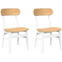 vidaXL Esszimmerstühle 2 Stk. Weiß Massivholz Gummibaum
