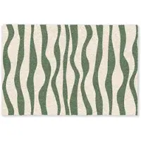 MuchoWow FUSSMATTE Wellenlinien - Beige - Grün - Streifen - Abstrakt Fußabtreter 60x40 cm