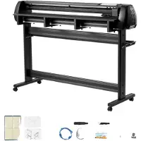 Vevor Vinylschneidemaschine mit 135 cm max. Zufuhrbreite & Doppelklingen & LED-Anzeige, Plottermaschine Vinyl-Schneideplotter-Set mit Signmaster-Software, kompatibel mit Windows und macOS