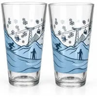 MamboCat 2er Set CHALET Latte Macchiato Gläser mit Ski-Dekor 380ml – 165683