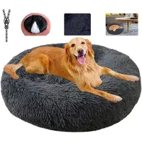 Sonstiges Haustierbett flauschig, waschbar, Hundekissen, beruhigend, dunkelgrau, 120cm