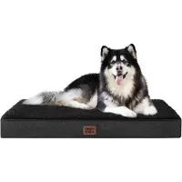 Merkloos Hundebett Matratze für XXL, orthopädisches Hundebett mit abnehmbarem, waschbarem Bezug für Hundehöhle, Schwarz, 120 x 74 x 9 cm