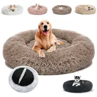 Sonstiges Hundebett Waschbar Rund Plüsch Hundekissen 70x70x20cm Coffee
