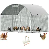 Vevor Hühnerstall, 3x2x2 m, begehbarer Hühnerauslauf mit Abdeckung, Hühnerhaus mit Doppeldach & Sicherheitsschloss, Enten- & Kaninchenkäfig, Geflügelgehege für Hinterhof, Bauernhof, Hof