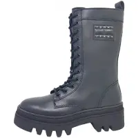 Tommy Hilfiger TJW Fashion Lace Up Damenschuhe Stiefel Schnürer Schwarz