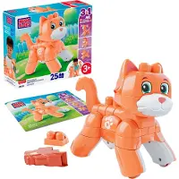 Mega Bloks BLOKS Fisher-Price Schmusekätzchen Bausteinspielzeug mit beweglichen Rädern (25 Teile) für Kinder, Bausteine, 3 Jahr(e), Kunststoff, 25 Stück(e), 1,18 kg