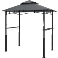 Outsunny Grillpavillon mit LED 243 x 148 x 248 cm wasserdicht flammhemmend