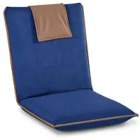 Vevor Bodenstuhl, 6-Positionen Verstellbarer, Bodensessel mit Rückenlehne, Relaxsessel mit Metallgestell, Schaumstoff & Velourslederbezug, Bodensitz zum Lesen & Entspannen, Dunkelblau