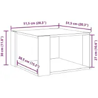 vidaXL Couchtisch Betongrau 51,5x51,5x30 cm Holzwerkstoff