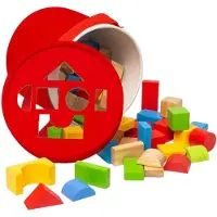 Bigjigs Holzbausteine - bunte Bauklötze für Kleinkinder und Babys