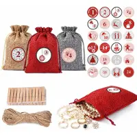 Dripio Adventskalender DIY-Set: 24 Katoen-Zakjes 10x14 cm mit Zubehör
