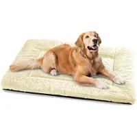 Merkloos Hundebett Hundebett für große Hunde, waschbares Hundebett, 122 x 75 cm, superweiches Katzenbett mit rutschfester Unterseite, Beige