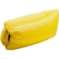 Merkloos Luftbett Aufblasbares Sofa, Luftsofa, Luftliege mit tragbarem Paket, Luftmatratze, tragbare Lazy-Liege für Camping, Strand, Park, Strand, Gelb