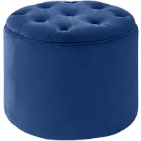 CLP Sitzhocker Pantin Samt Samt HBT: 42x44x44 cm blau
