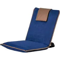 SucceBuy Bodenstuhl mit 6-fach verstellbarer Rückenlehne, Relaxsessel mit Metallrahmen, Schaumstoffpolsterung und Velourslederbezug, ideal zum Lesen und Entspannen, Dunkelblau