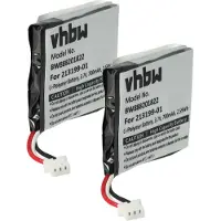 VHBW 2x Akku kompatibel mit Plantronics Savi W8220, 8220 Wireless Headset Kopfhörer (650 mAh, 3,7 V, Li-Polymer)