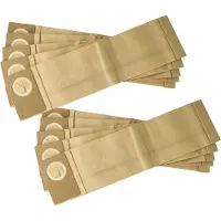 VHBW 10x Staubbeutel kompatibel mit Johnson Diversy Jet 38, Jet 50 Staubsauger - 26cm x 9,9cm braun
