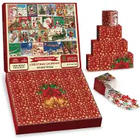 Merkloos Weihnachts Adventskalender Puzzle 1000 Teile, Weihnachtsmann Motiv, für Erwachsene