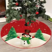Sonstiges Weihnachtsbaum Rock Schneemann 72cm Filz Weihnachtsdeko Tannenbaum Unterlage Rund