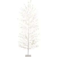 Lumineo Warmweiß 1755 Micro-LED-beleuchteter Baum PVC weiß H 180 cm