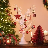 Sonstiges Künstlicher Deko Baum Weiß 58 cm für Weihnachtsdeko