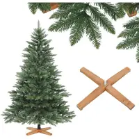 Salcar Premium Weihnachtsbaum Künstlich XL 210 cm Nordmanntanne Tannenbaum mit Holzständer und Klappsystem