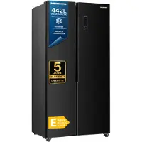 Heinner HSBS-HM442NFGBKE++, Freistehend, Amerikanische Tür, Schwarz, 2 Tür(en), Berührung, LED