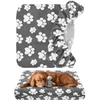 Merkloos Hundebettbezug 91x69x20 cm, wasserdicht, weicher Samt, hellgrau, Hundebett