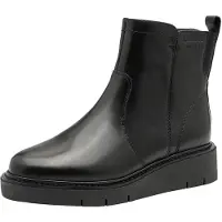 Tamaris Damen WIDE FIT Stiefelette aus Leder Keilabsatz, Black Nappa, 40